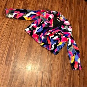 Like-NEW colorful patch Faux Fur